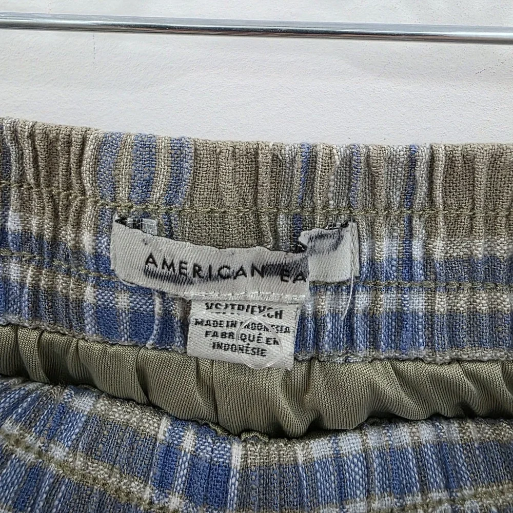 American Eagle Womens Pajama Pants Size Xs Plaid Thick Lined Cozy Linen Blend‎ - Picture 3 of 8